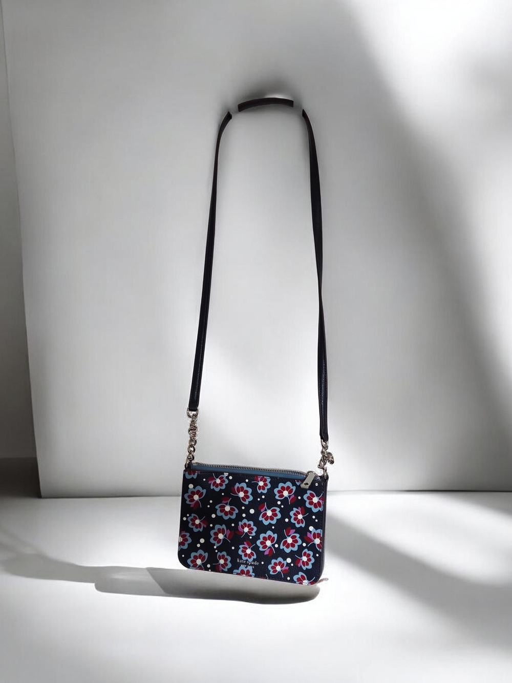 kate spade Navy Floral Crossbody with Chain Strap